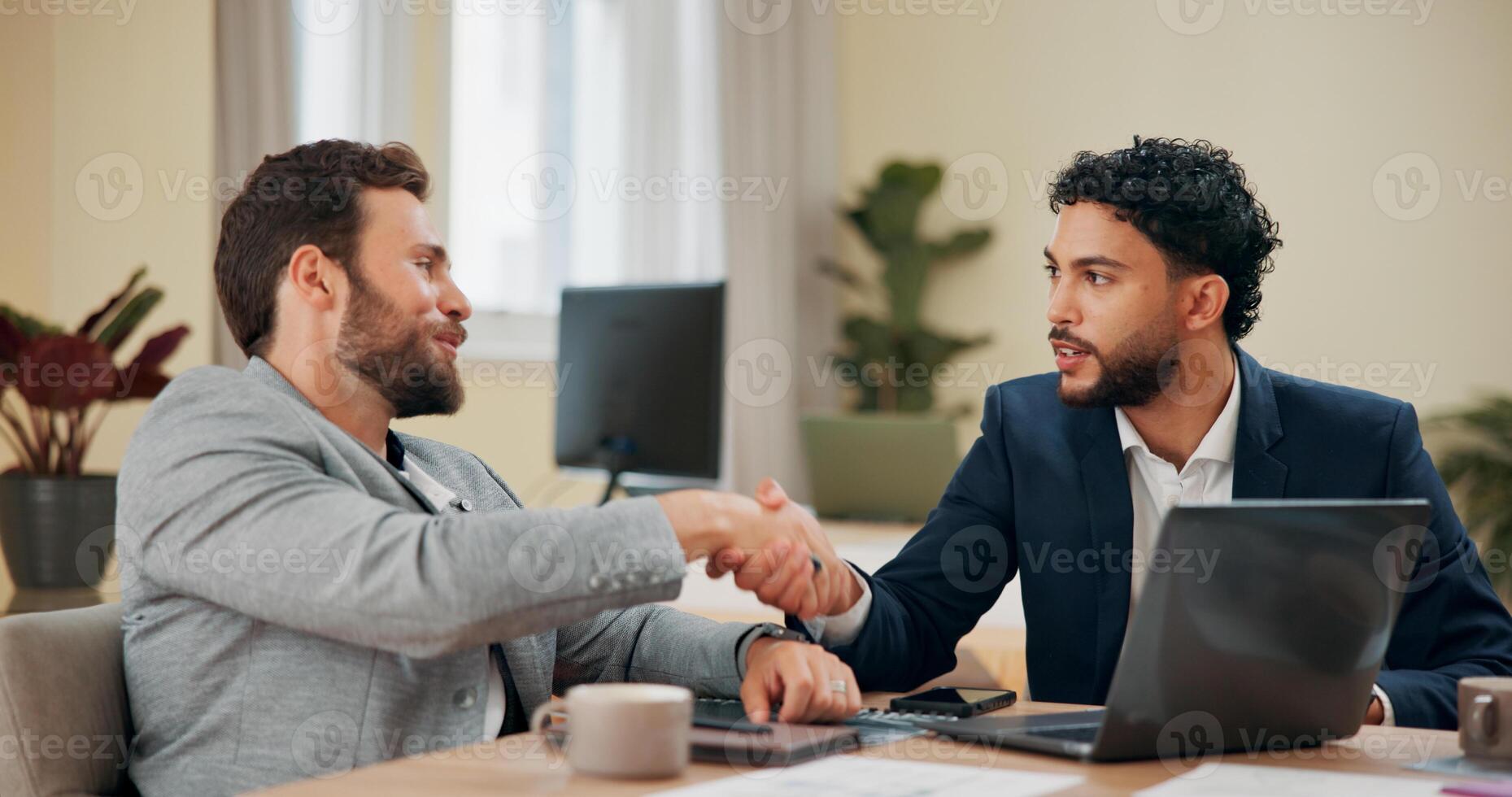 Mortgage adviser meeting clients